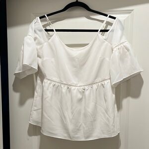 1. State White cold shoulder Blouse